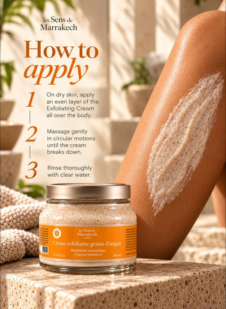 Les Sens De Marrakech  Exfoliating Cream Argan Seeds Mandarin 200 ml  | Best Price UAE