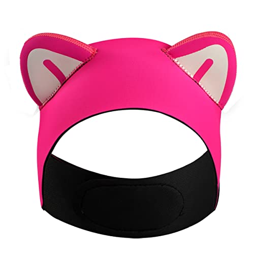 5M3M DIVING Diving Headband Cat Ears Swimming Headband for Women Kids, 2mm Neoprene Wetsuit Hood - Keeping Water Out - Hold Earplugs in - Secure Ear Plugs for Scuba Dive Snorkeling Swimming Surfing (Pink) - Image 1