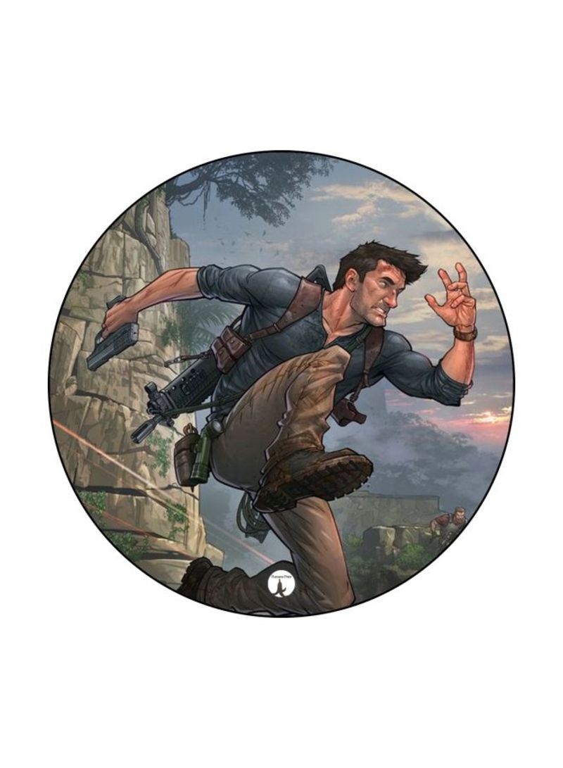 RKN Video Game Uncharted Printed Mouse Pad  Grey/Green/Brown