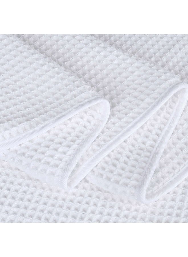 Polyte Microfiber Quick Dry Lint Free Bath Sheet, 70 x 35 in, Set of 2 (White, Waffle Weave) - Image 4