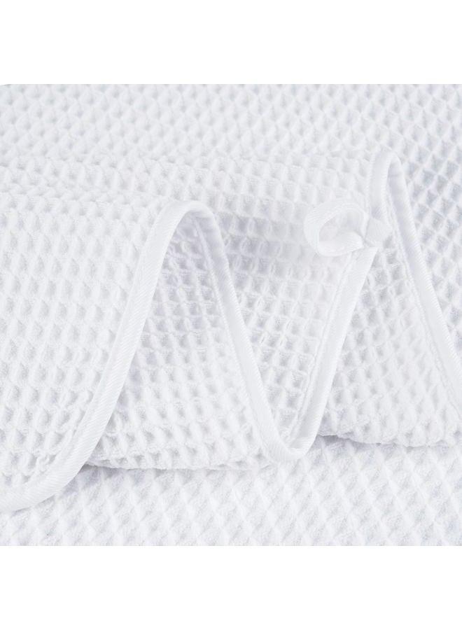Polyte Microfiber Quick Dry Lint Free Bath Sheet, 70 x 35 in, Set of 2 (White, Waffle Weave) - Image 2