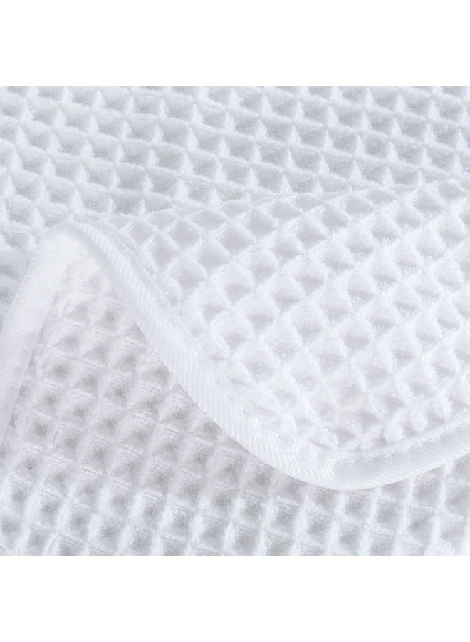 Polyte Microfiber Quick Dry Lint Free Bath Sheet, 70 x 35 in, Set of 2 (White, Waffle Weave) - Image 3