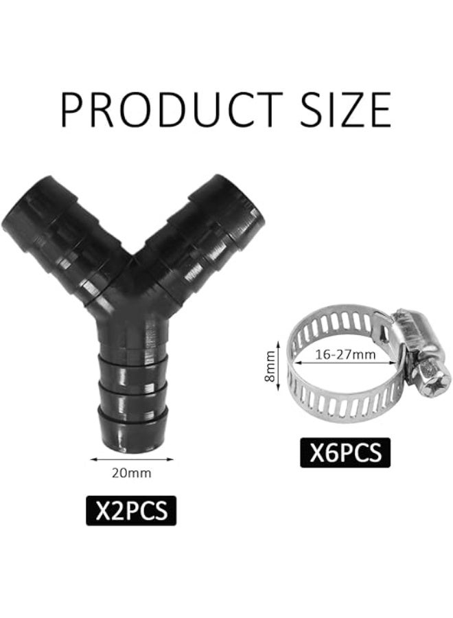 1 Set Drain Hose Y Piece Connectors 16mm Dishwasher Pipe Tee Connector with Hose Clamp Stacking Washing Machine Combination 20x20mm  - Image 2