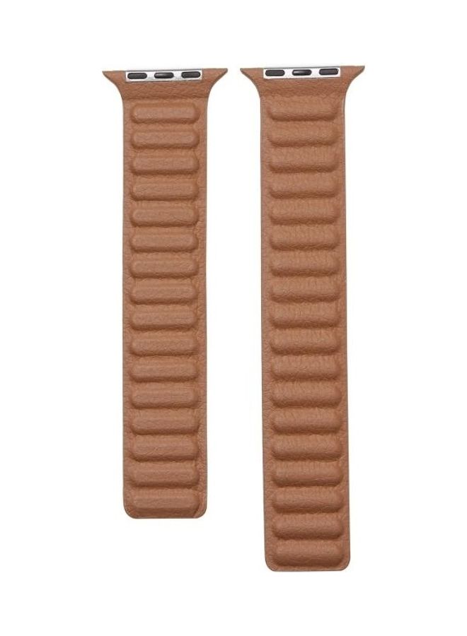 NIBEMINENT Replacement Watchbands For Apple Watch Series 7 45mm/6 & SE 5 4 44mm/3 2 1 42mm Brown - Image 2