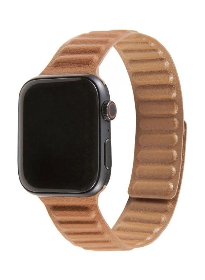 NIBEMINENT Replacement Watchbands For Apple Watch Series 7 45mm/6 & SE 5 4 44mm/3 2 1 42mm Brown - Image 1