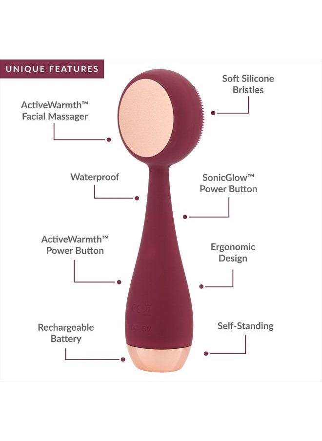 PMD Beauty PMD Clean Pro - Smart Facial Cleansing Device with Silicone Brush & ActiveWarmth Anti-Aging Massager - Waterproof - SonicGlow Vibration Technology - Clear Pores & Blackheads - Lift, Firm, & Tone Skin  - Image 5