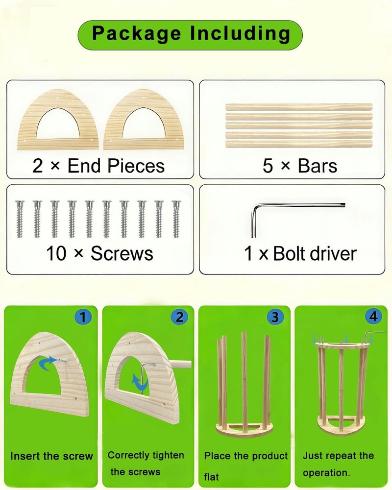 vensovo مجثم الدجاج وقضيب الجثوم - 15.1 بوصة × 9.4 بوصة × 7 بوصة، مجاثم الدجاج ومقاعد الجثوم، لعبة صالة ألعاب للكتاكيت، للدجاج الكبير، المجاثم، القن، الحاضنة - Image 3