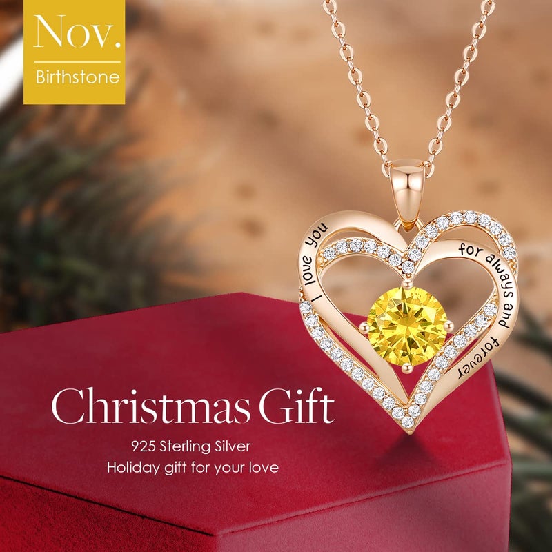 CDE Forever Love Heart Necklaces for Women, Wedding Anniversary, Birthday Mothers Day Gifts for Mom, Mother, Wife, Girlfriend, S925 Silver Jewelry with Birthstone Pendant - Image 3