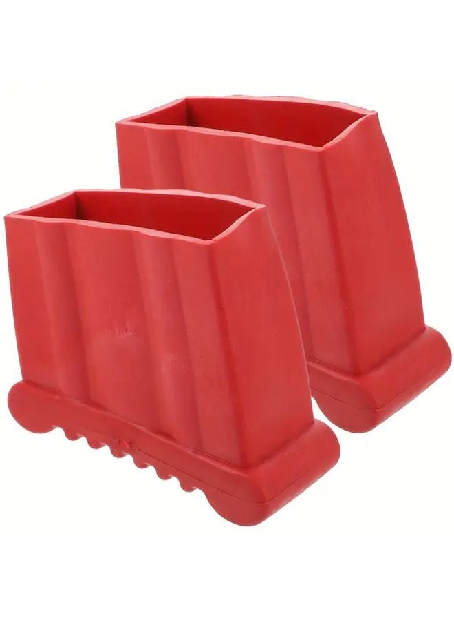 2pcs Heavy Duty Non Slip Ladder Foot Pads With Red Textured Ribbed Grips - Image 5