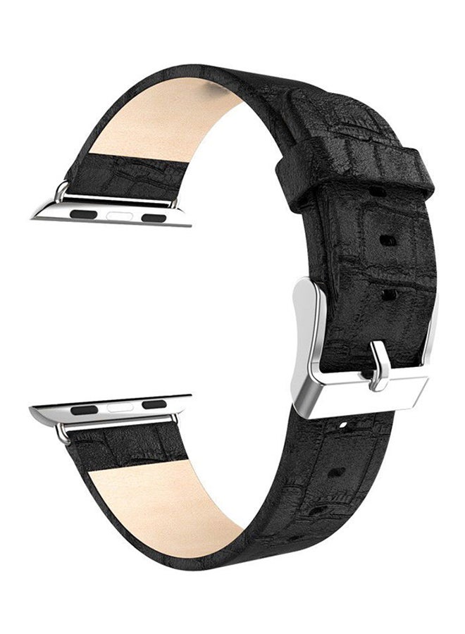 Ozone Leather Replacement Strap For Apple Watch Series 3/2/1 Black - Image 1