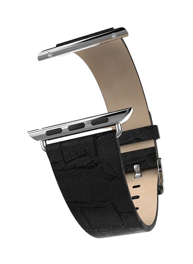 Ozone Leather Replacement Strap For Apple Watch Series 3/2/1 Black - Image 4