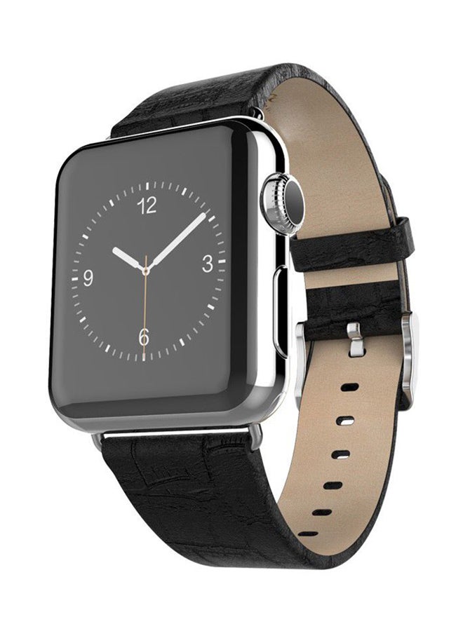 Ozone Leather Replacement Strap For Apple Watch Series 3/2/1 Black - Image 5