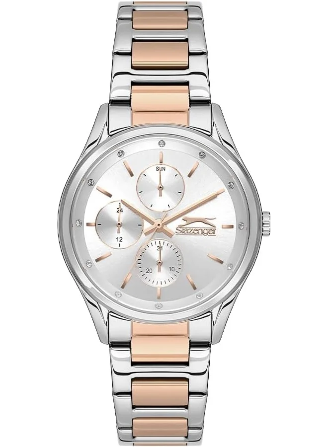Slazenger SLAZENGER Women's Watch, Multi Function Display and Metal Strap - SL.9.2229.4.02, Two Tone