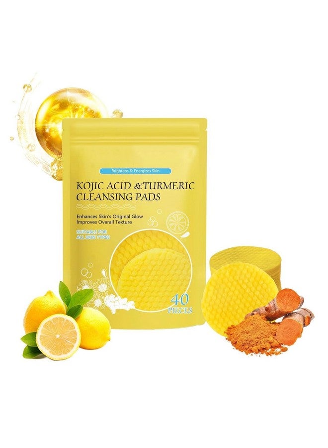RAALIYA Turmeric and Kojic Acid Face Cleansing Pads Dark Spots, Skin Brightening, and Acne Prevention with | Vitamin C, Retinol, and Chamomile Hydrolat | For Men & Women | All Skin Types | 50 Piece Pack of 1 - Image 1