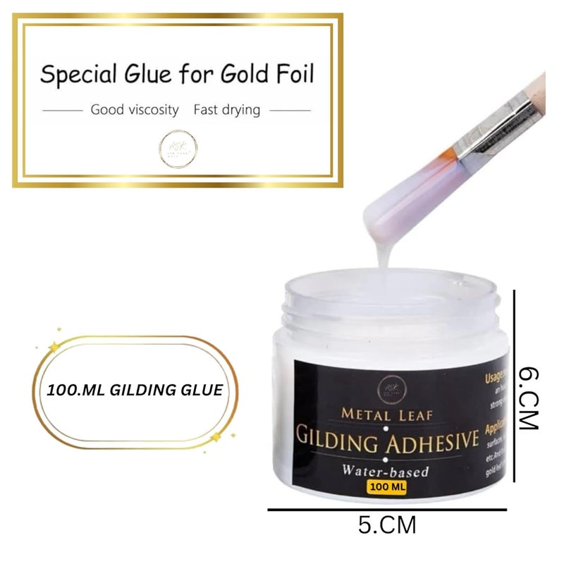 Gold Leaf Glue100ML Gold Leafing Glue for Pasting Foil Gilding Resin Art Decoration Crafting Paintings Nail Deco Furniture Interior Gilding Glue  - Image 2