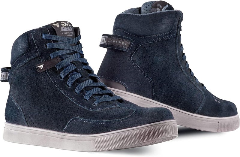 SHIMA SX-2 Evo Motorcycle Riding Shoes Men Boots Ventilated Leather Street Summer Suede Sport Stealth Touring Shoe Moto Footwear Bikers Powersports (Mens, Blue, 11.5) - Image 1