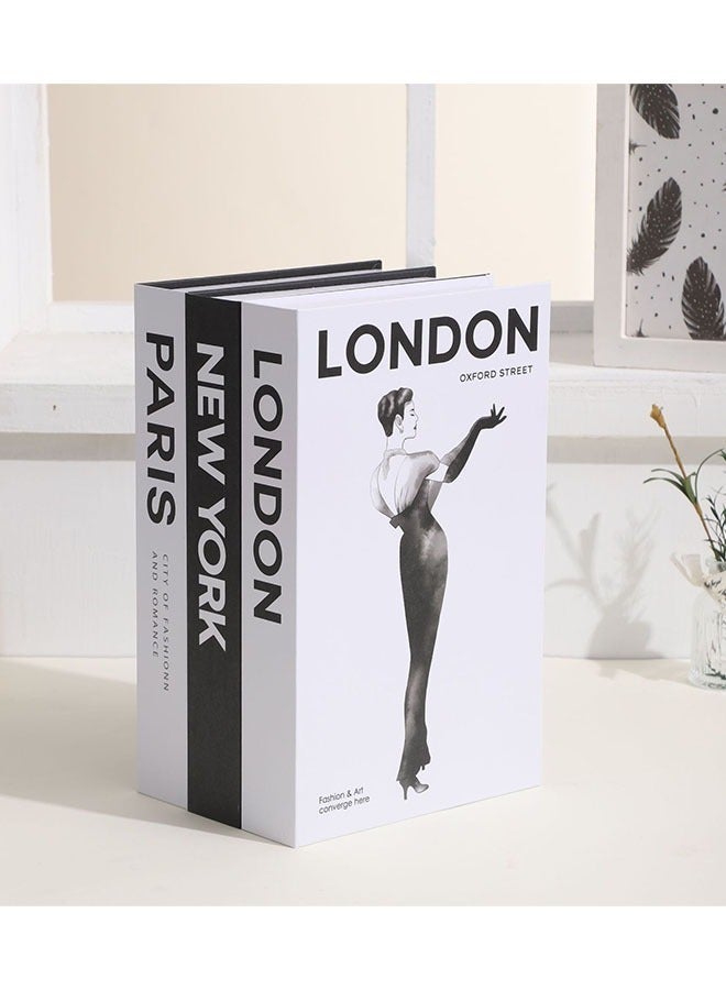 زفيف كتب زخرفية للديكور المنزلي ، مجموعة من 3 كتب مزيفة أنيقة من كتب الغرف ديكور جمالي ، لديكور طاولة القهوة ، غرفة المعيشة ، طاولة ، ديكور على الرف ، غلاف مكدس حديث - Image 2
