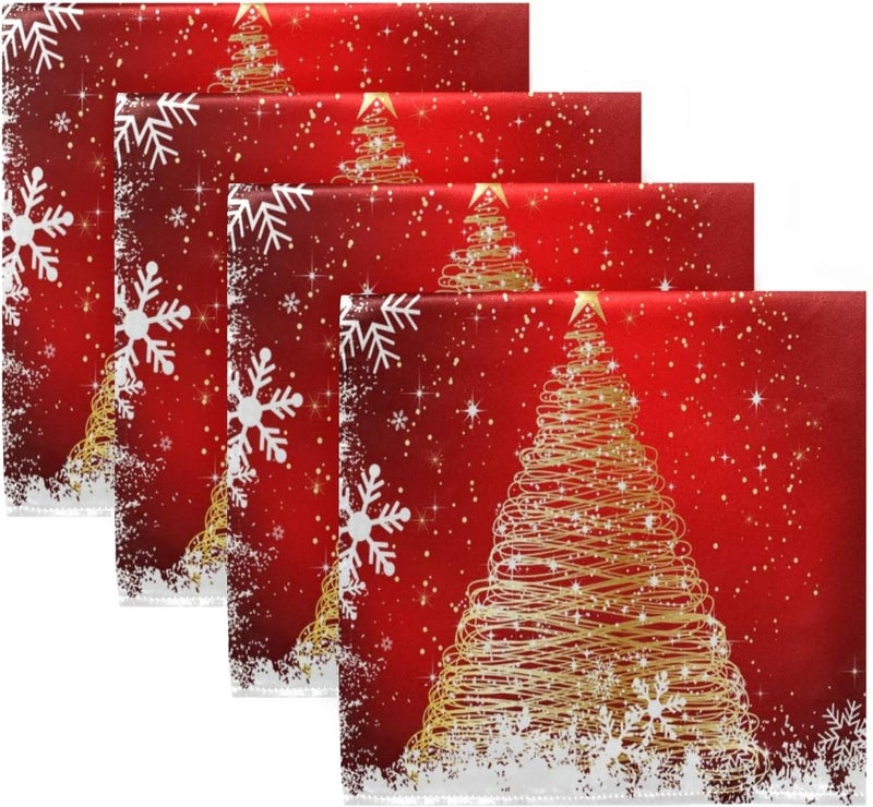 Bolaz 6 Packs Cloth NapkinsWashable Dinner Napkins Sparkle Christmas Tree Great for Weddings Parties Holiday Dinner 20in x 20in - Image 5