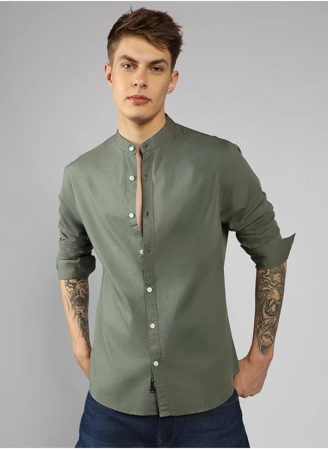 Dennis Lingo Dim Gray Regular Fit Cotton Shirt – Elegant and Comfortable