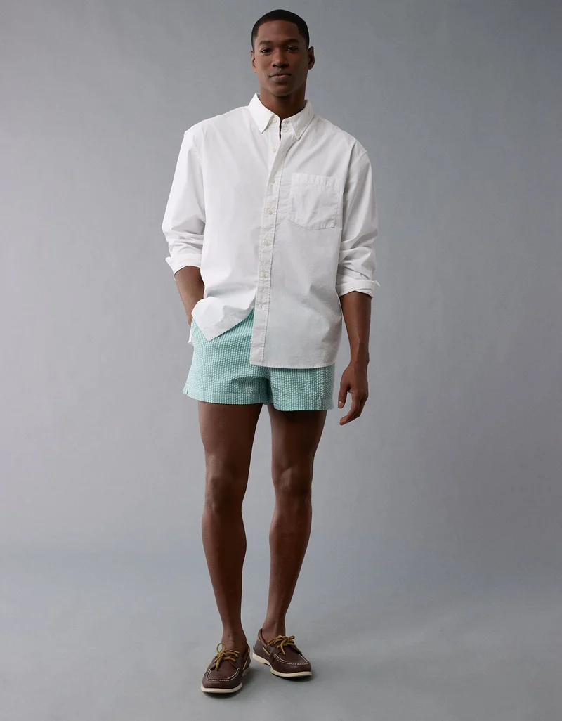 American Eagle AE Everyday Poplin Striped Button-Up Shirt