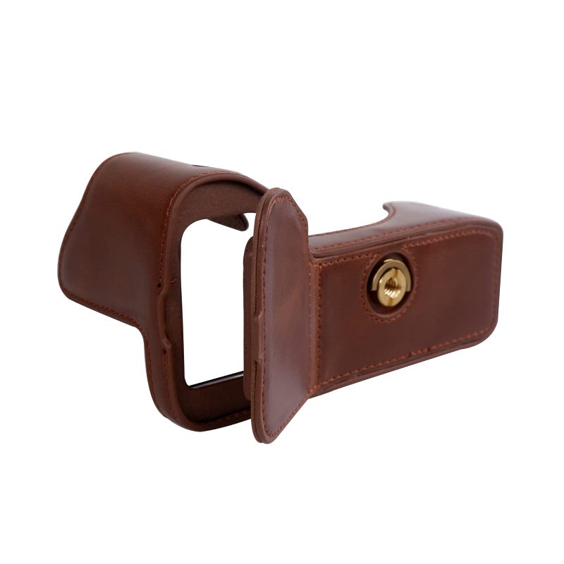 Rieibi Alpha 7 IV Camera Case, PU Leather Half Case for Sony a7 IV a7S III A1 Digital Camera, Protective Case for Sony A7M4 A7SM3 Alpha 1 A7IV - Image 4