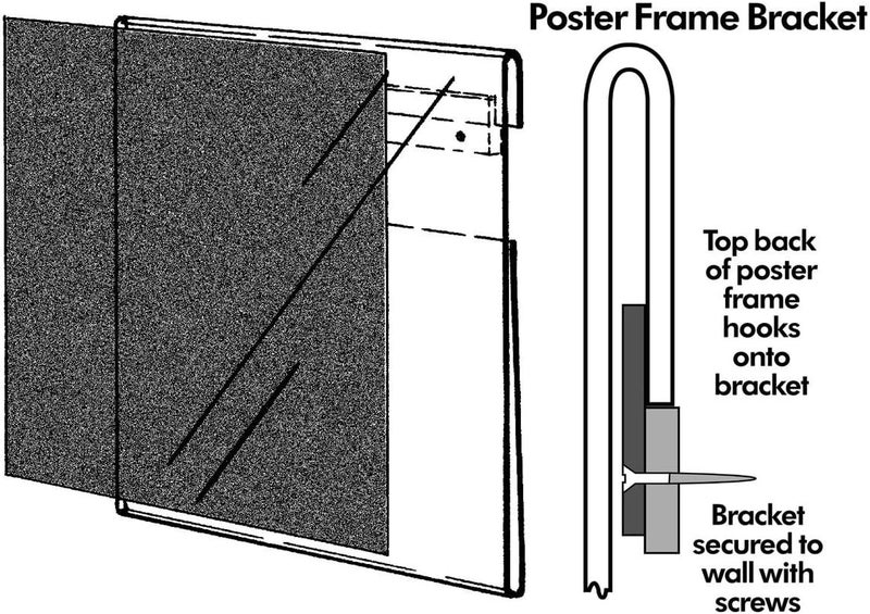 Displays2go Wall Mount Sign Holder for 24 x 36 Poster Clear Acrylic Frame with Slidein Design Mounting Hardware Included - Image 2