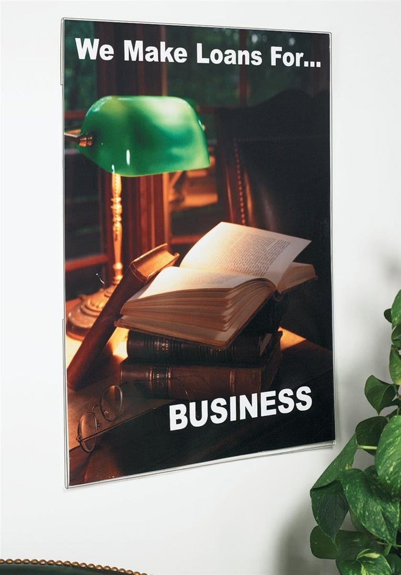 Displays2go Wall Mount Sign Holder for 24 x 36 Poster Clear Acrylic Frame with Slidein Design Mounting Hardware Included - Image 1