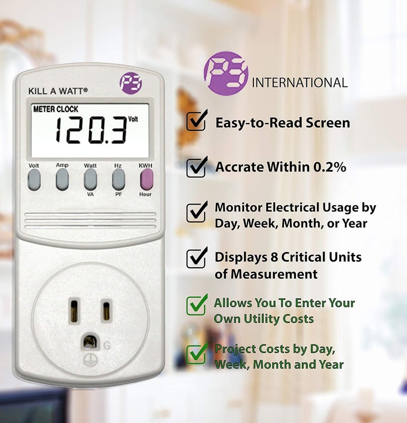 P3 International P4460 Kill A Watt EZ Electricity Usage Monitor, grey (3-Pack) - Image 1