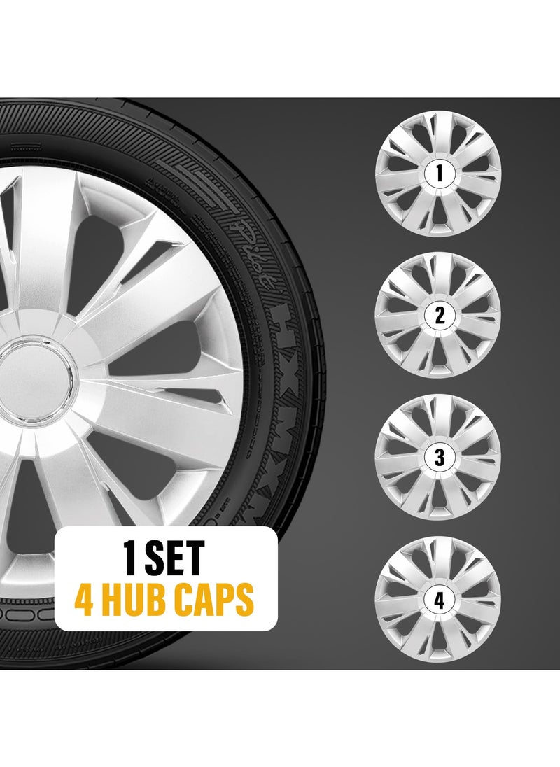 Generic 15 Inch Automotive Hub Wheel Cap with Universal  Wheel Hubcaps Set of 4 Pcs  Snap-On Rings Wheel Cover - WJ-5077-A-15  - Image 2