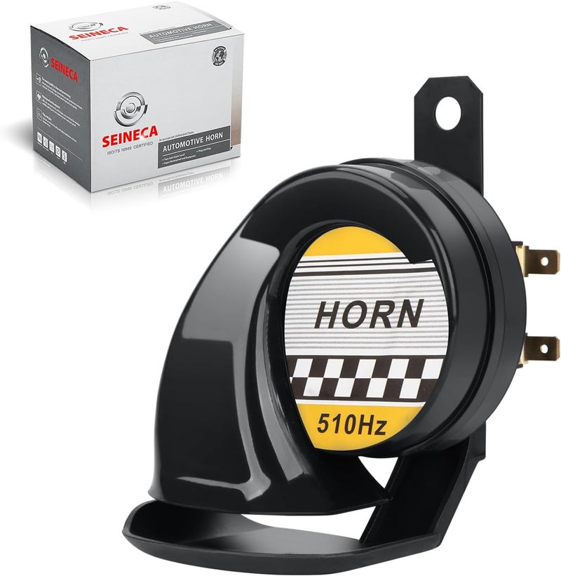 SEINECA Universal 12V Snail Horn Siren 130DB High Tone 510HZ Waterproof Electric Air Horn for Motorcycle Auto Car Scooter(Black). - Image 1
