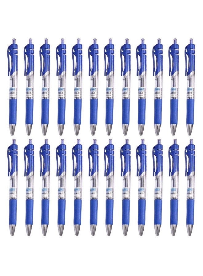 Qiccijoo Retractable Ballpoint Pen for Smooth Writing,Ultra Long Lasting and Consistent Ink Flow Super Soft Grip Ball Point Pen for School，Teacher and Office Supplies，24-Count in Blue Ink