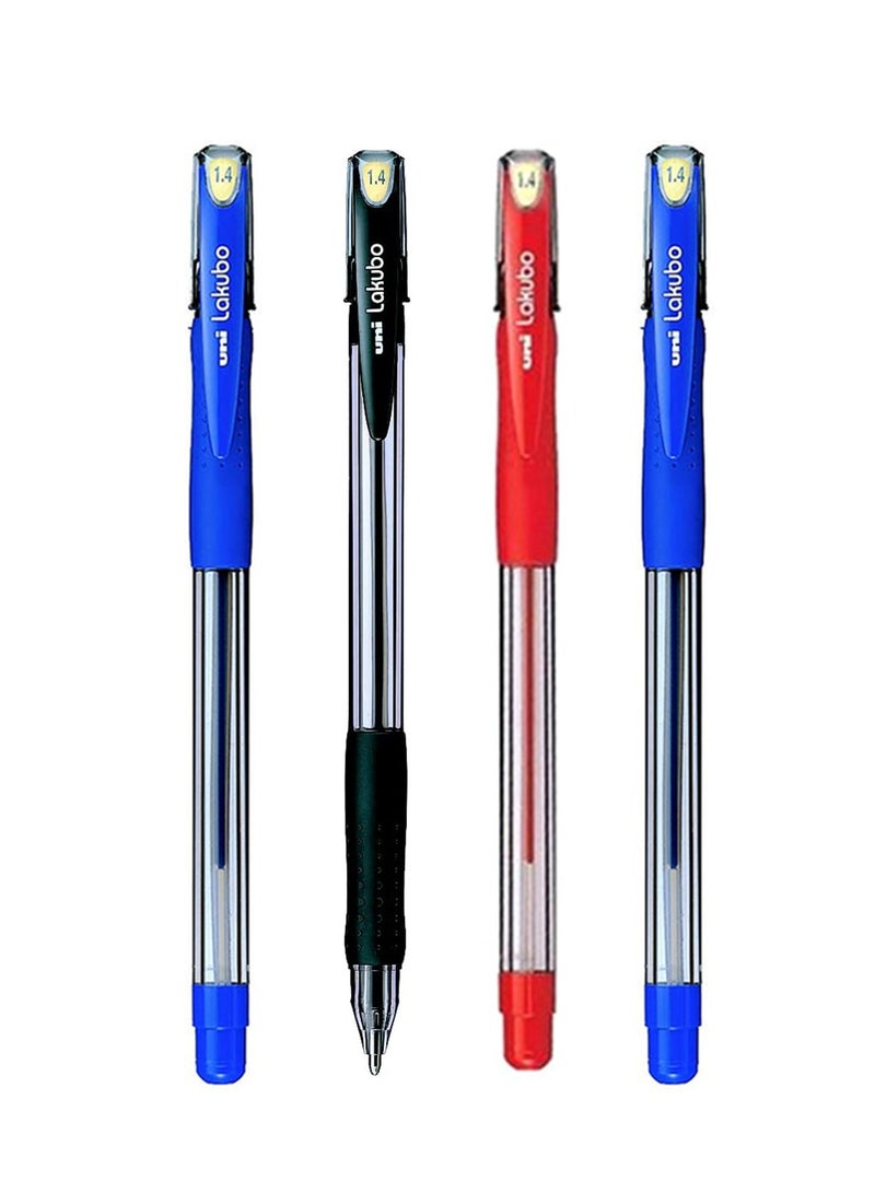 Uniball 4-Piece Lakubo Ballpoint Pen 1.4mm Tip Multicolour - Image 2