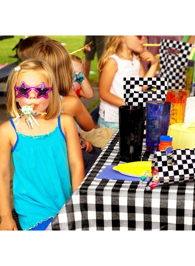 Chinco 50 قطعة أكياس مربعة باللونين الأسود والأبيض لموضوع سباق السيارات هدايا حفلات أكياس حلوى بموضوع سباق السيارات أكياس هدايا باللونين الأسود والأبيض لسباق السيارات زينة حفلات عيد الميلاد بموضوع سباق السيارات لوازم حفلات سباق السيارات - Image 5