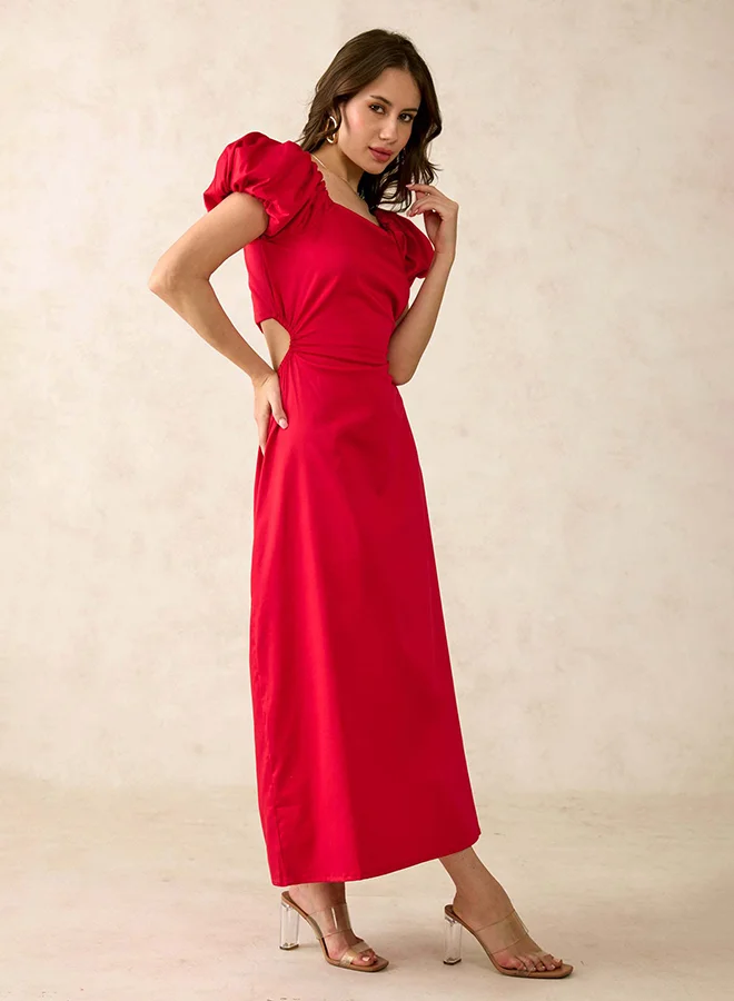 Virgio VIRGIO Cotton Stretch Back Cutout Maxi Dress