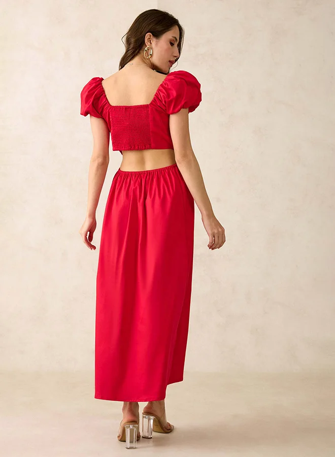 Virgio VIRGIO Cotton Stretch Back Cutout Maxi Dress