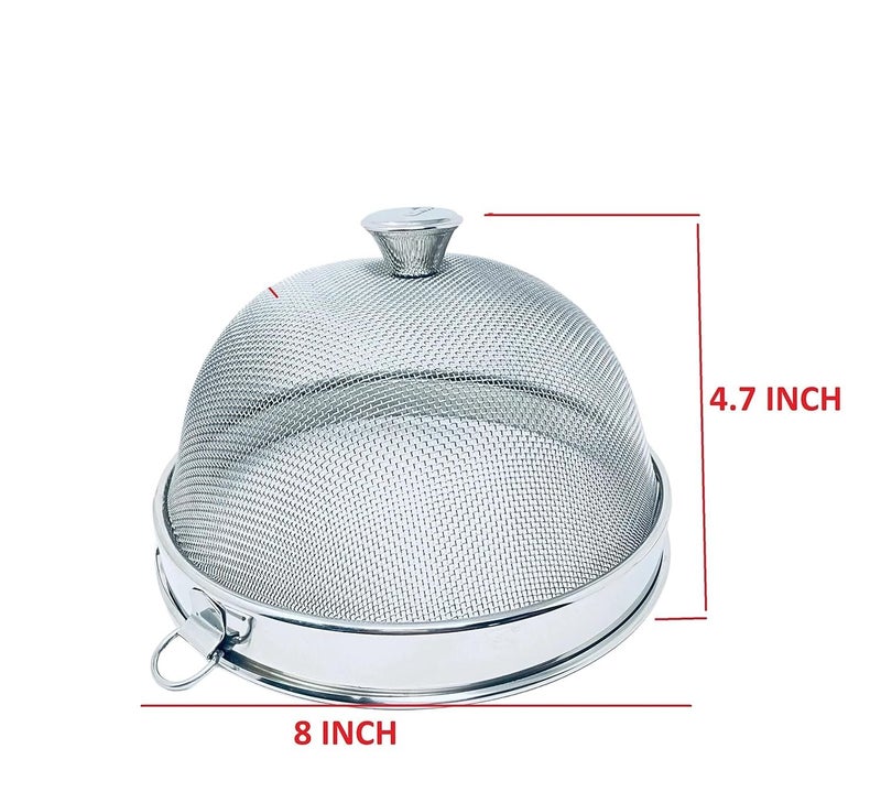 Damurhu Pure Stainless Steel Net Dish CoverMultipurpose 304 Food Grade Mesh Dome Food Cover FoodFruitsVegetables Dome Cover Net 8 NO 8 x 8 x 47 INCH Set of 1 PCS  - Image 2