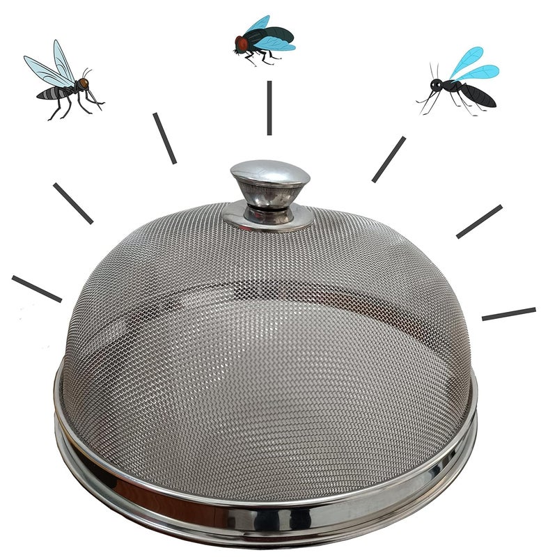 Damurhu Pure Stainless Steel Net Dish CoverMultipurpose 304 Food Grade Mesh Dome Food Cover FoodFruitsVegetables Dome Cover Net 8 NO 8 x 8 x 47 INCH Set of 1 PCS  - Image 3