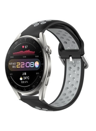Replacement Strap For Huawei Watch 3 Pro 22mm Perforated Breathable Sports Silicone Watch Band Black+ Grey - pzsku/ZE4F76B2717B60FF344F4Z/45/_/1714870278/4483ac4b-b134-458b-9a95-17b2b0ce3074