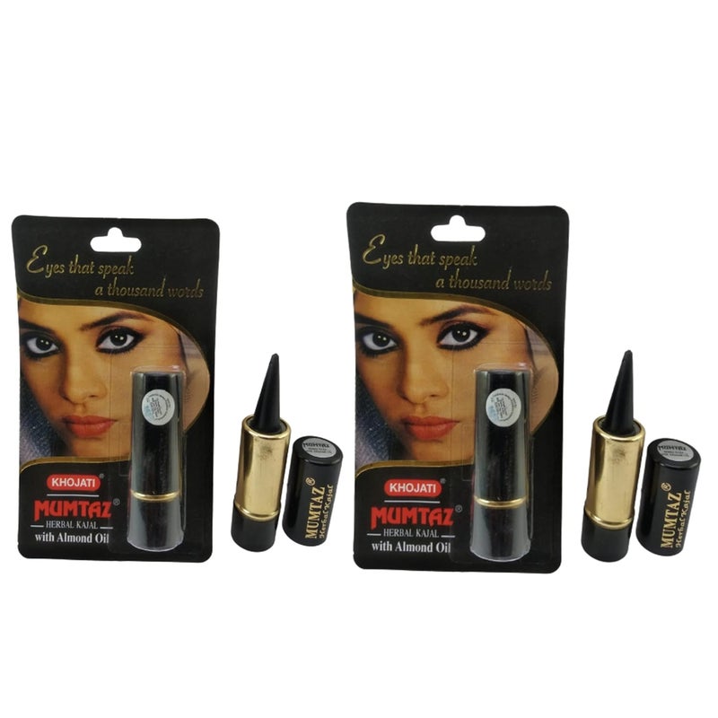 URJUWANI Mumtaz Herbal Natura Kajal With Almond For Sensitive Eyes Oil Pack of 2 - Image 1