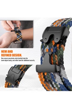 SZOXST Compatible for Apple Watch Band 42mm 41mm 40mm 38mm Elastic Nylon Braided Secure & Comfortable Stretchy Strap for Women Men,Parachute Buckle Bands for iWatch Series 10 9 8 7 6 5 4 3 SE Cowboys  - Image 2