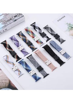 SZOXST Compatible for Apple Watch Band 42mm 41mm 40mm 38mm Elastic Nylon Braided Secure & Comfortable Stretchy Strap for Women Men,Parachute Buckle Bands for iWatch Series 10 9 8 7 6 5 4 3 SE Cowboys  - Image 5