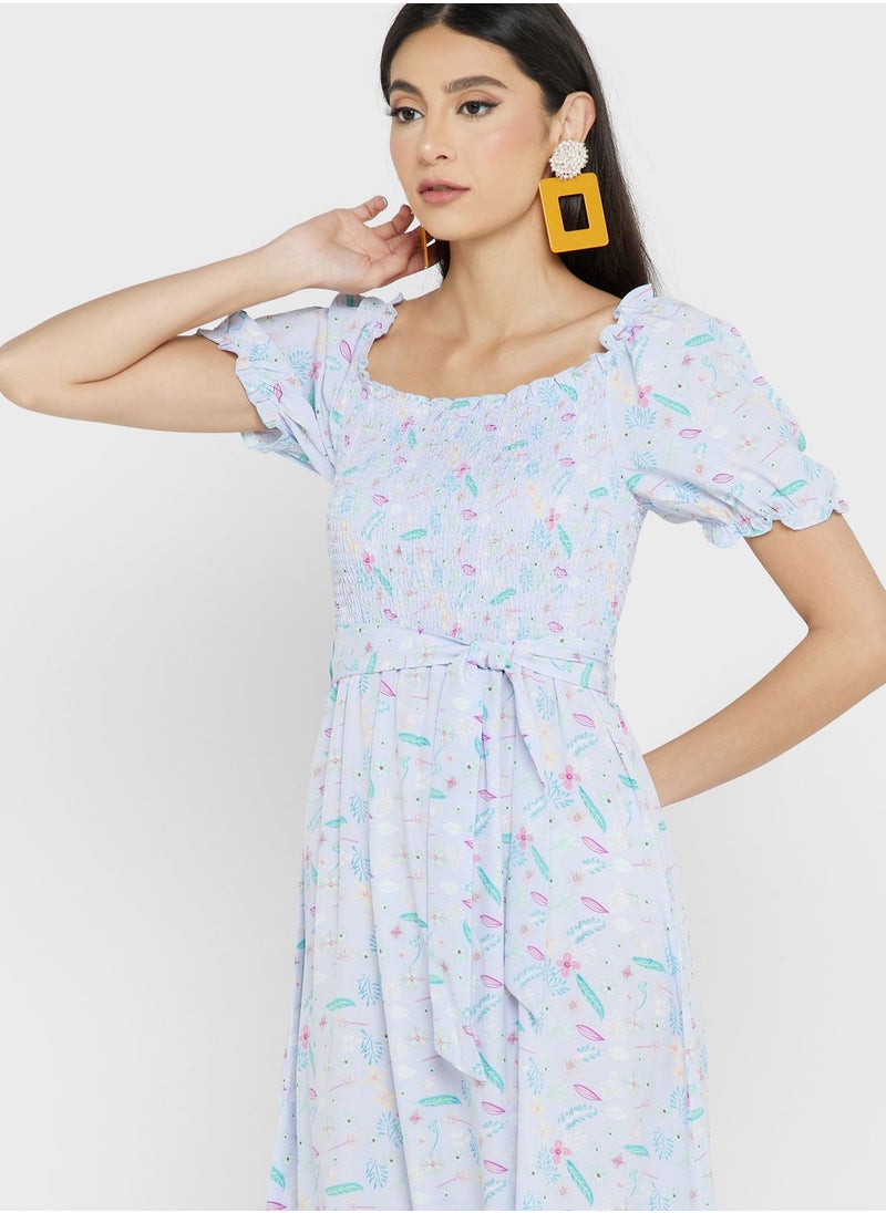 ELLA - Ditsy Print Dress - Image 1