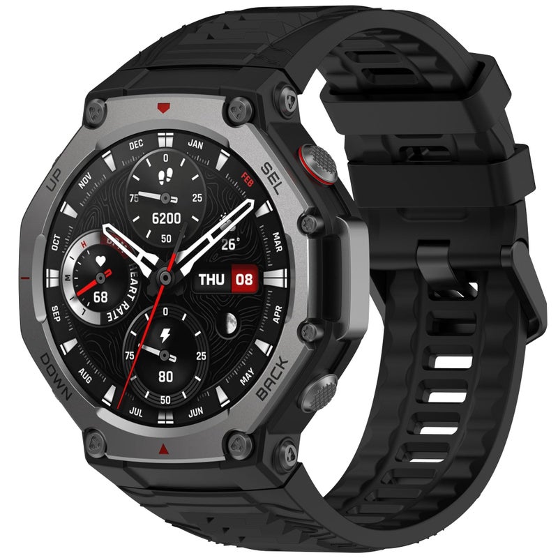 SKEIDO حزام سيليكون بديل متوافق مع Amazfit T-Rex 3 (A2322)، سوار ساعة ناعم للرجال والنساء - Image 1