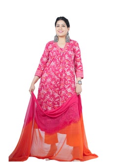 PRIYA’S PANACHE Women's Cotton Kurta Set with Palazzo & Chiffon Dupatta | Traditional Indian Ethnic Wear | Festive & Casual Salwar Kameez Suit  - Image 3