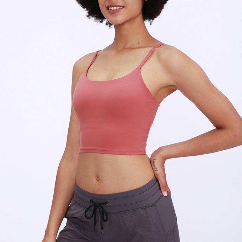 Beauty Back Yoga Vest Women With Chest Pad Lulu Sling Sports Bra Yoga Clothes Top Women - Image 2
