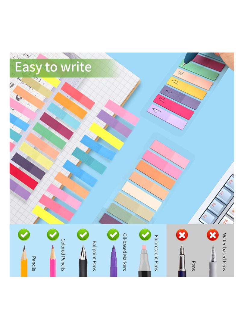 cyleto 1200pcs Page Markers, Morandi Sticky Note Tabs Colored Translucent Writable and Repositionable Book Flags Tabs Strip Index Page Tabs  - Image 3