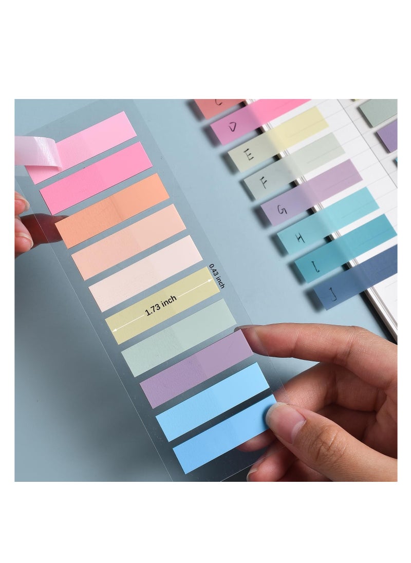 cyleto 1200pcs Page Markers, Morandi Sticky Note Tabs Colored Translucent Writable and Repositionable Book Flags Tabs Strip Index Page Tabs  - Image 4