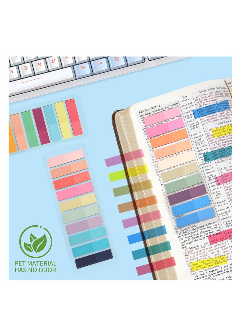 cyleto 1200pcs Page Markers, Morandi Sticky Note Tabs Colored Translucent Writable and Repositionable Book Flags Tabs Strip Index Page Tabs  - Image 5