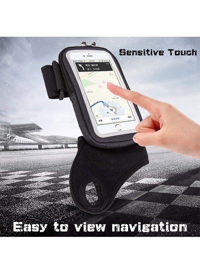 Generic Wristband Pouch Bag, Screen Touchable Cycling Wrist Bag, Sweatproof Sport Running Armband, Riding Forearm Band, Wristband Thumb Wrist for Cycling, Jogging, Exercise, Black - Image 2
