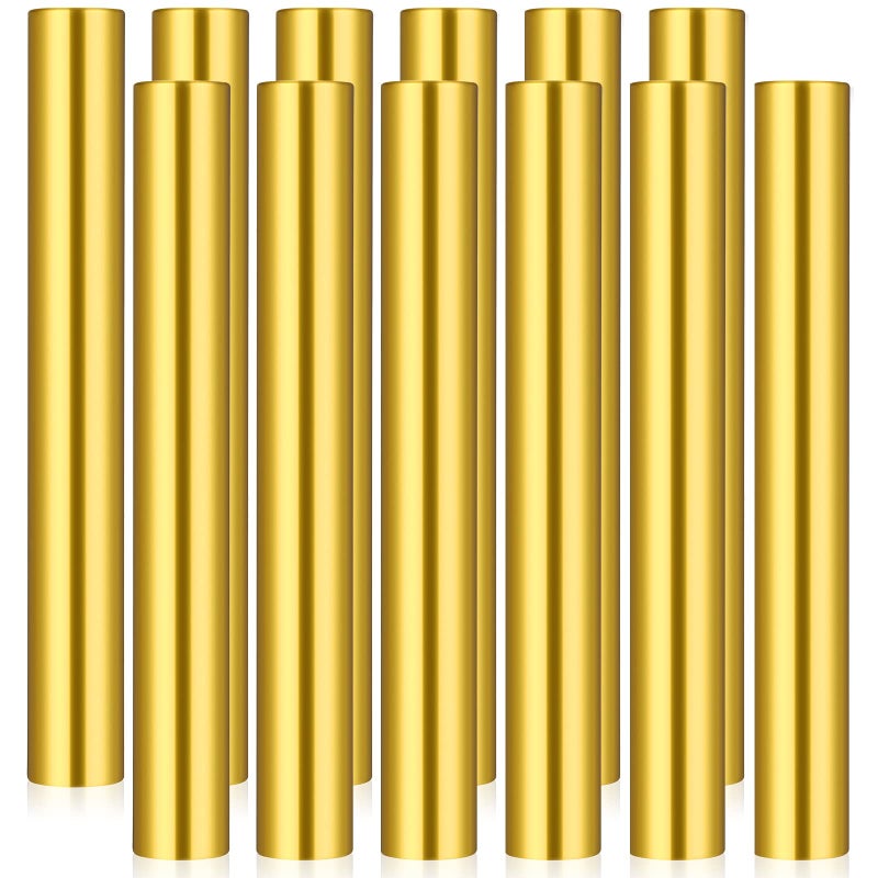 Hanaive 12 Pieces Relay Baton Sports Aluminum Track Baton Field Race Equipments for Running Race Team Corrosion Resistant for Students Office Clark Running Outdoor Field Race Tools(Gold) - Image 1